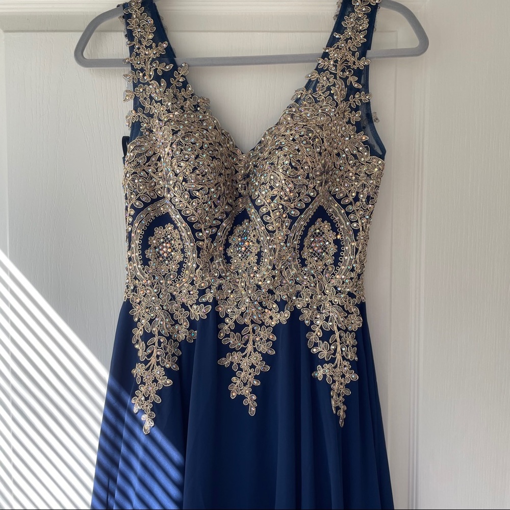Blue Floor Length Gown